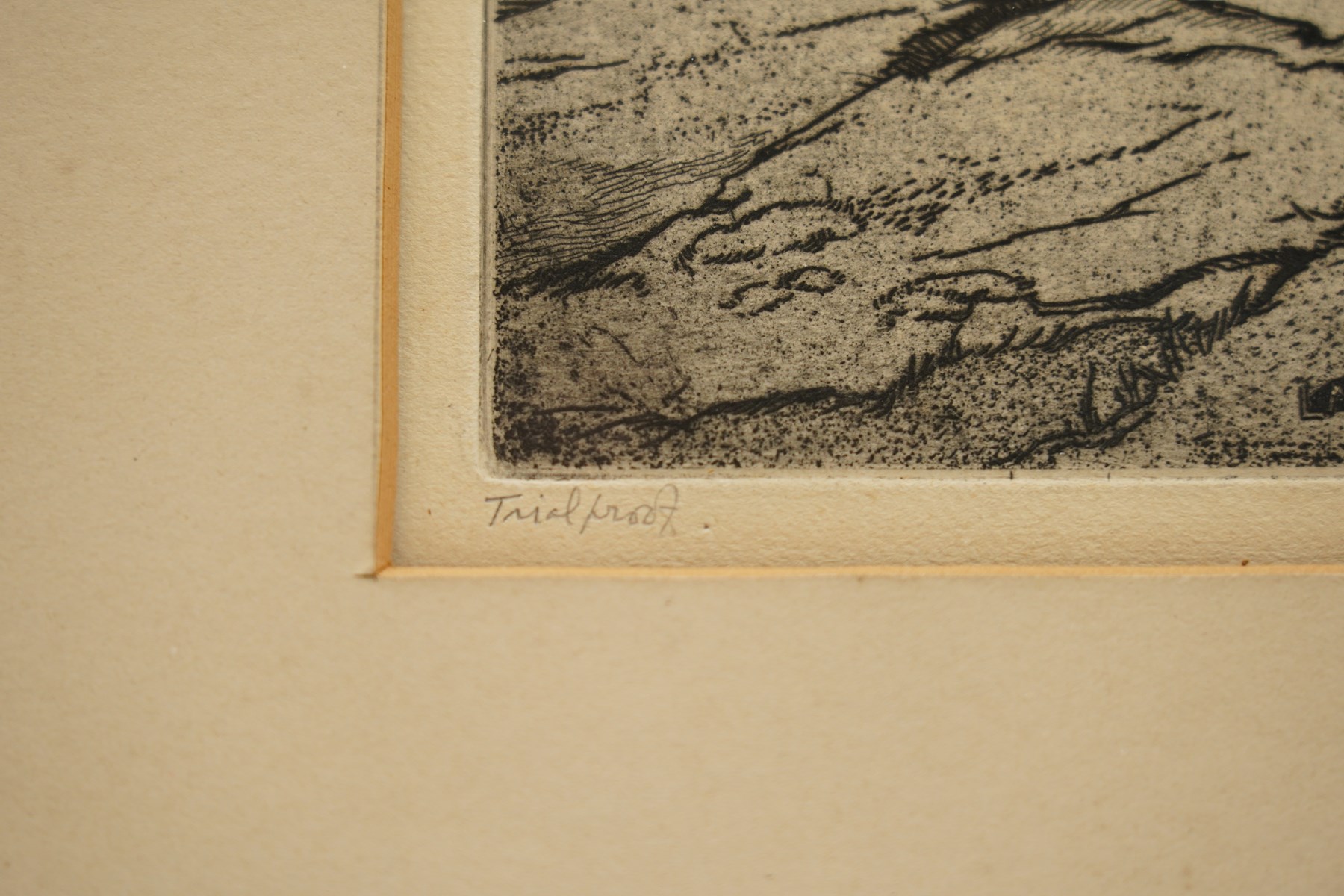 Philip Leslie Moffat Ward (British 1888-1978): 'The Langdales from Tarn Hows', monochrome etching signed titled and dated '54 in pencil 27.5cm x 35cm