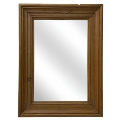 Large antique style pine wall mirror with moulded frame 