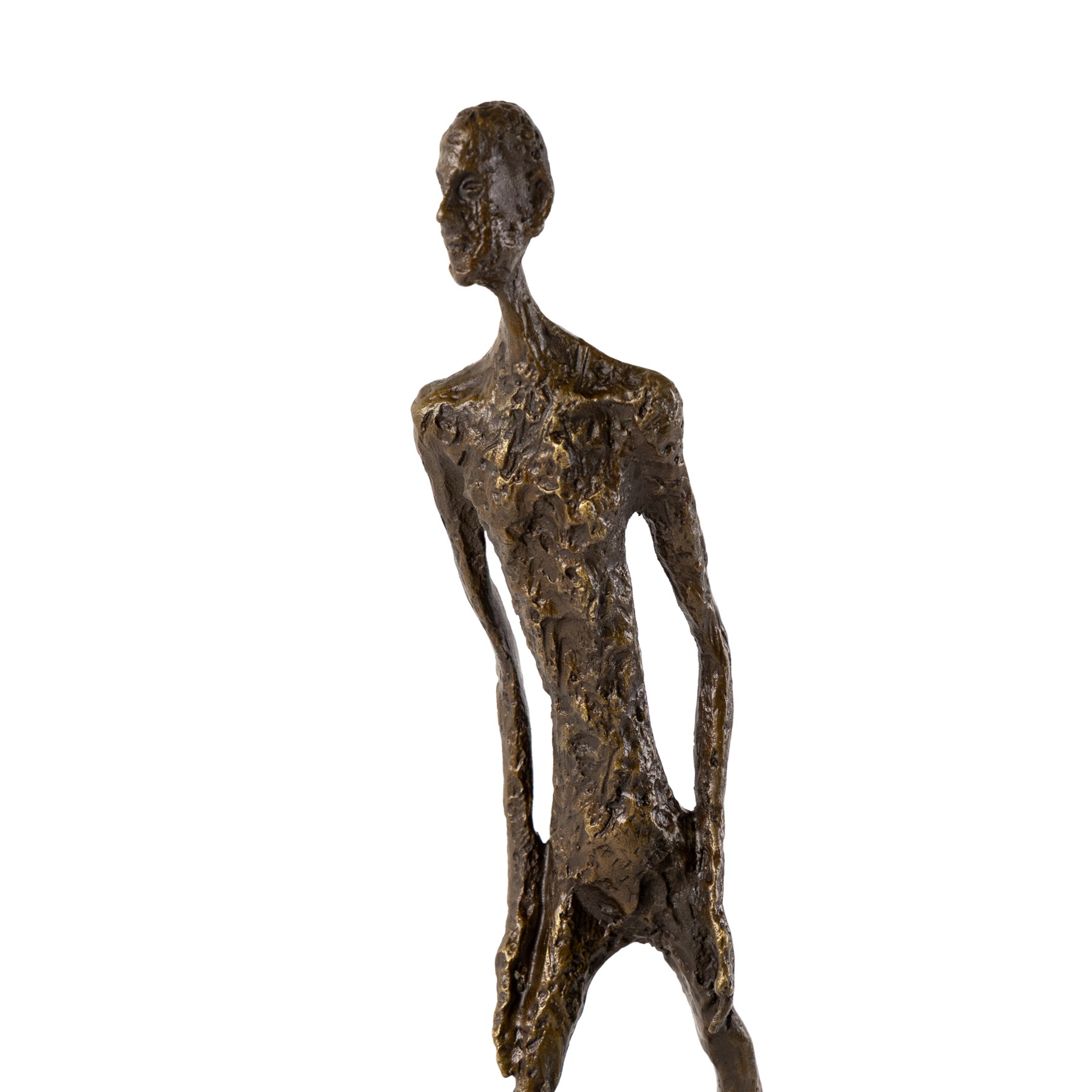 After Giacometti - Bronze abstract figure Walking Man, upon a rectangular marble base, H45cm