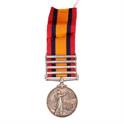 Queens South Africa medal with Wittenbergen, Diamond Hill, Johannesburg and Cape Colony clasps, awarded to 1993 Pte G. Weller, 1st RL Sussex Reg 