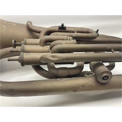 Early 20th century French Jerome Thibouville-Lamy Class B brass 4-valve euphonium for restoration or display L59cm