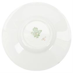 Aynsley fruit pattern, set of six coffee cans and saucers, gilded and decorated with fruit signed by N Brunt, in the original box, can H6cm