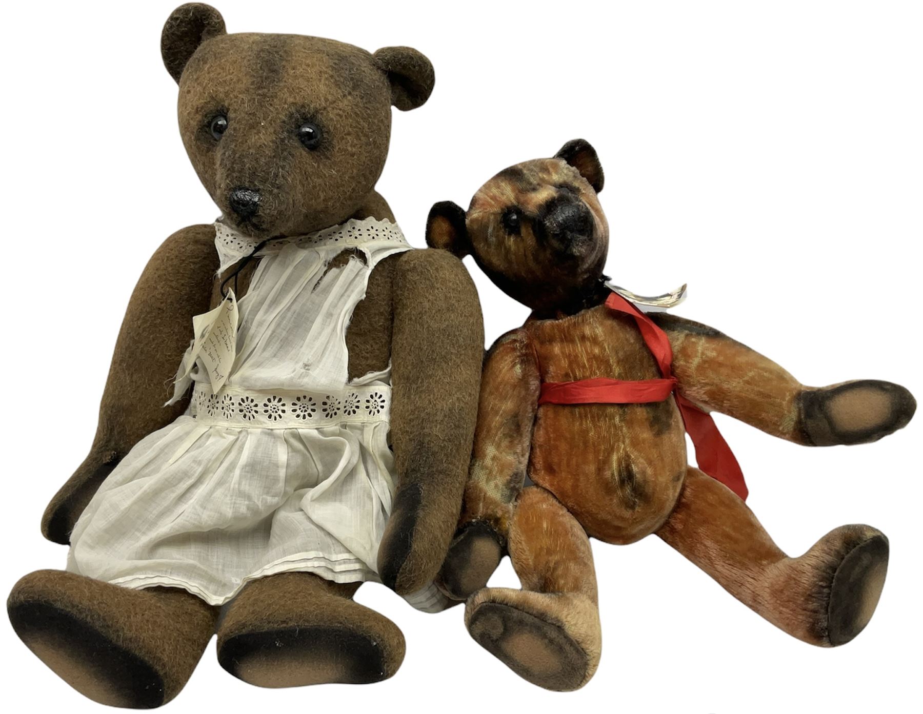 Two Portobello Bear Company limited edition teddy bears - 'Princess Julia' No.1/1, born 2002, with label H51cm; and 'Nanas Teddy' (?) No.1/1 born 2001, with label H41cm (2)