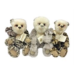 The Cotswold Bear Company - three limited edition teddy bears comprising ‘Lucas’ no. 1/1 H37cm and ‘Stonehenge’ no. 2/15 H39cm, both from the Back to the Wild Cub collection; and ‘Monsoon’ no. 3/10 H34cm from the Safari collection; all with original labels and purchase receipts (3) 