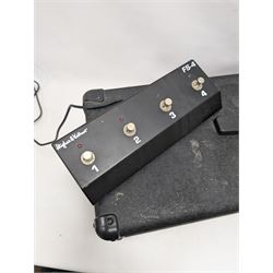 Hughes & Kettner Attax 100 guitar amplifier head, serial no. A01-1221-20301900, together with a Hughes & Kettner FS-4 four-button foot pedal, head H27cm, W69cm