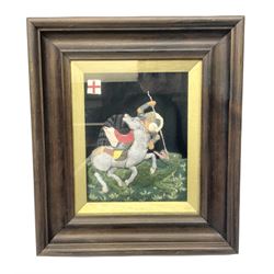 Stumpwork Embroidery of St George Slaying the Dragon 15cm x 13cm