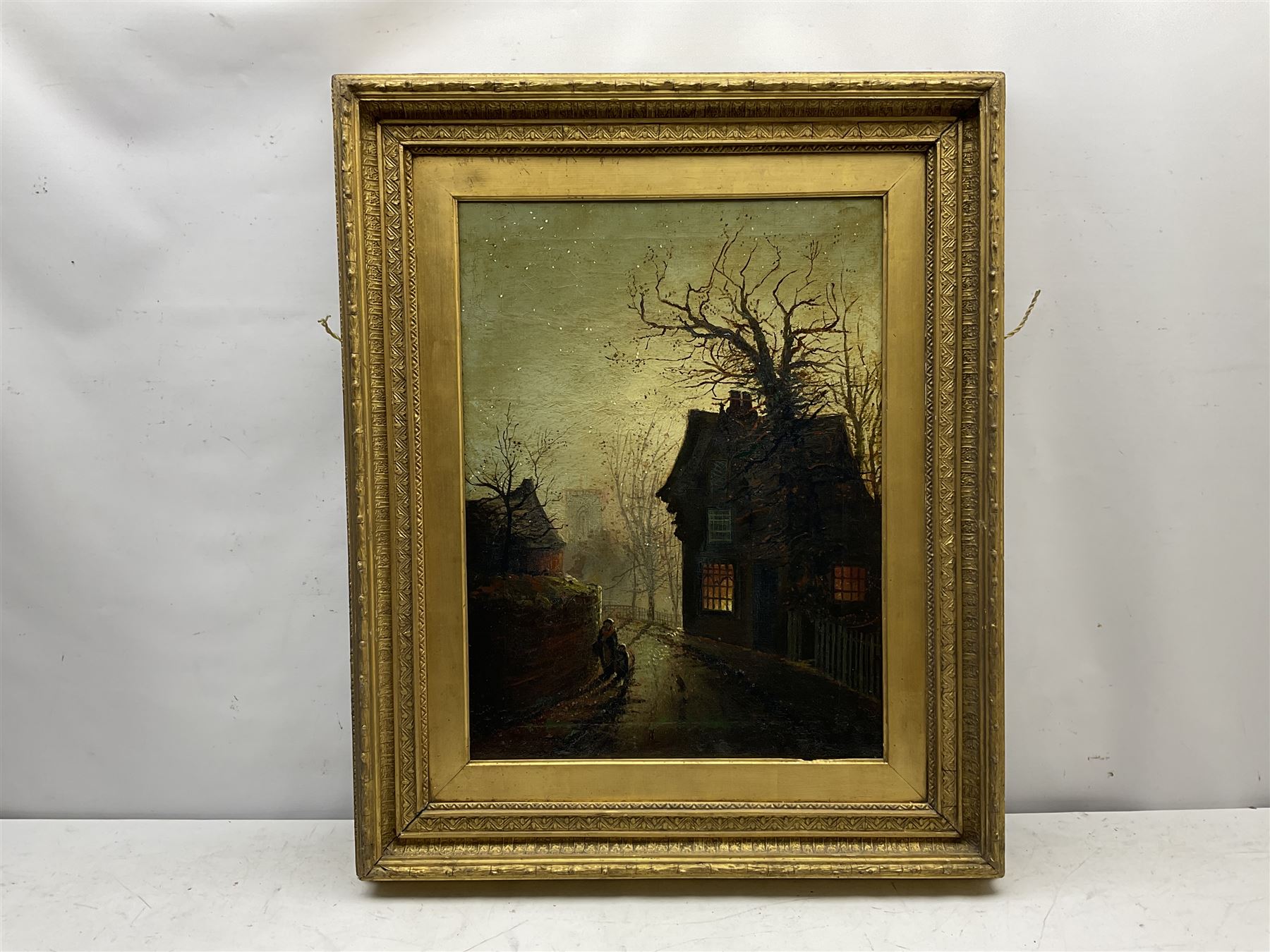 Circle of John Atkinson Grimshaw (British 1836-1893): Autumnal Evening scene near Roundhay, oil on canvas unsigned 60cm x 44cm