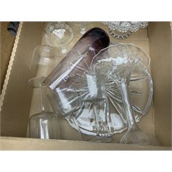 Collection of boxed crystal glassware, including Edinburgh Crystal decanters and glasses, together with a Caithness Nightingale pink glass vase and other glassware, in two boxes