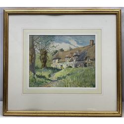 Alfred Henry Hart (British 1866-1953): Countryside Cottage Scenes, set of three watercolours signed, largest 23cm x 29.5cm (3)