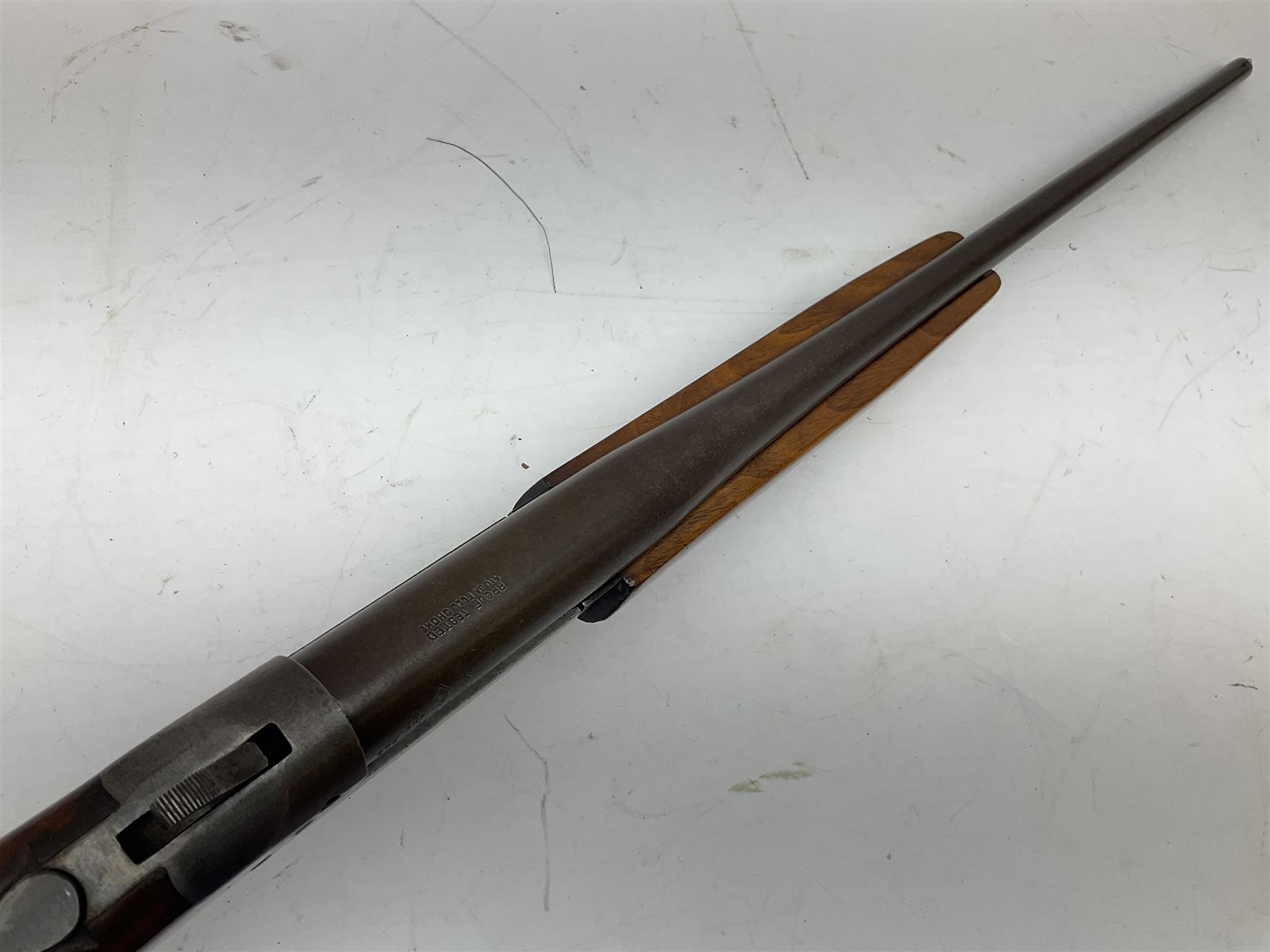 Canadian Cooey Model 84 .410 single barrel shotgun, the 66cm barrel with top lever opening and reduced walnut stock No.60692 L102cm overall SHOTGUN LICENCE REQUIRED