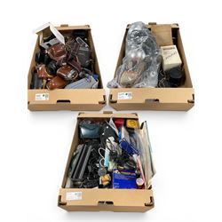 Collection of cameras and camera accessories, including Canon Sure Shot AF-7, Retinette 1A...