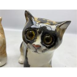 Two Winstanley figures of kittens, comprising tabby cat no 2 and ginger cat no 1, both with inset eyes and painted marks beneath, tallest H11cm