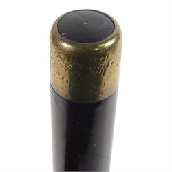 Victorian wooden Tipstaff with brass cap, with turned and shaped grip, the brass cap marked 287, L29cm