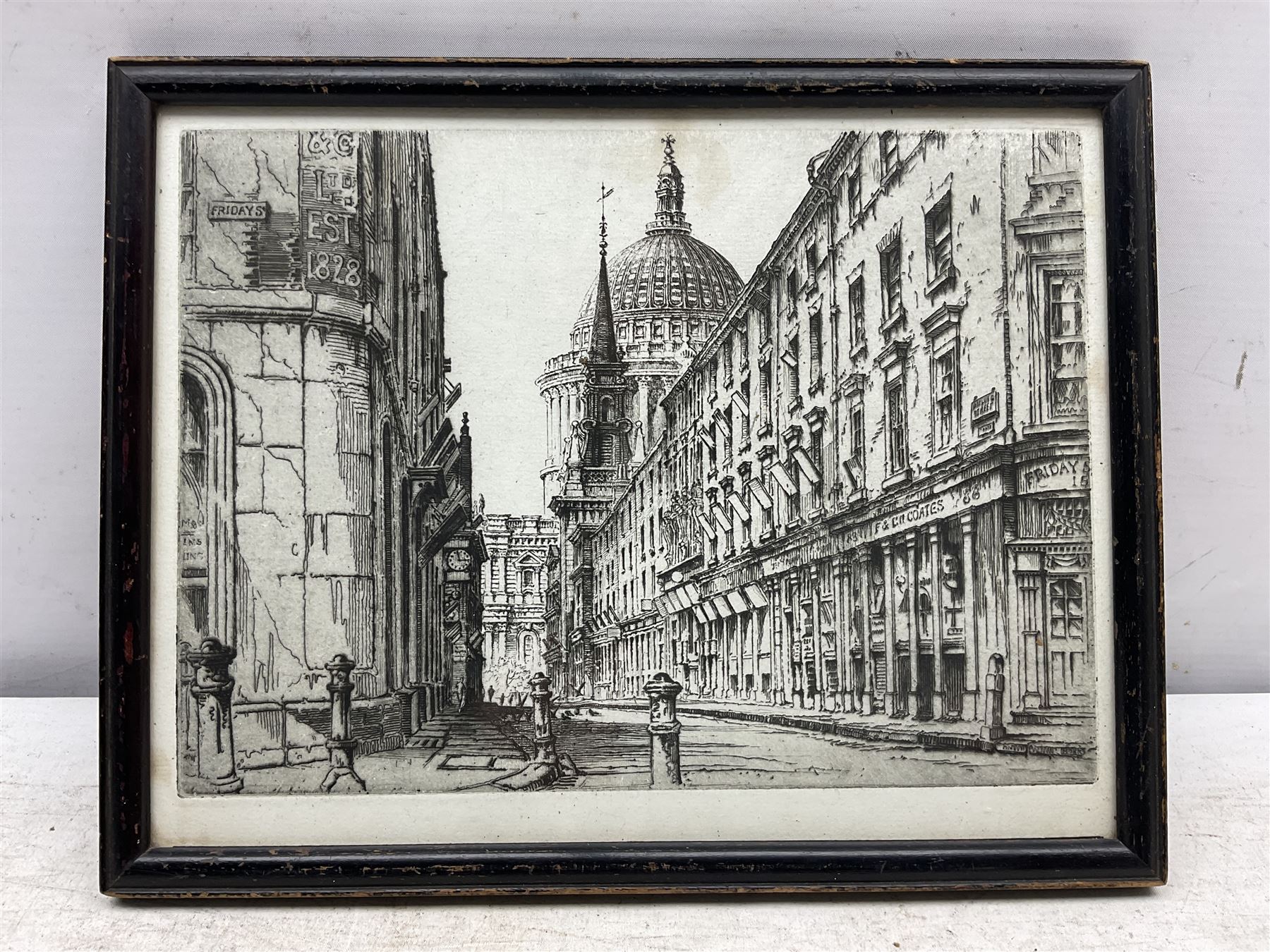 English School (Early 20th century): Watling Street - London, drypoint etching unsigned 20cm x 26cm