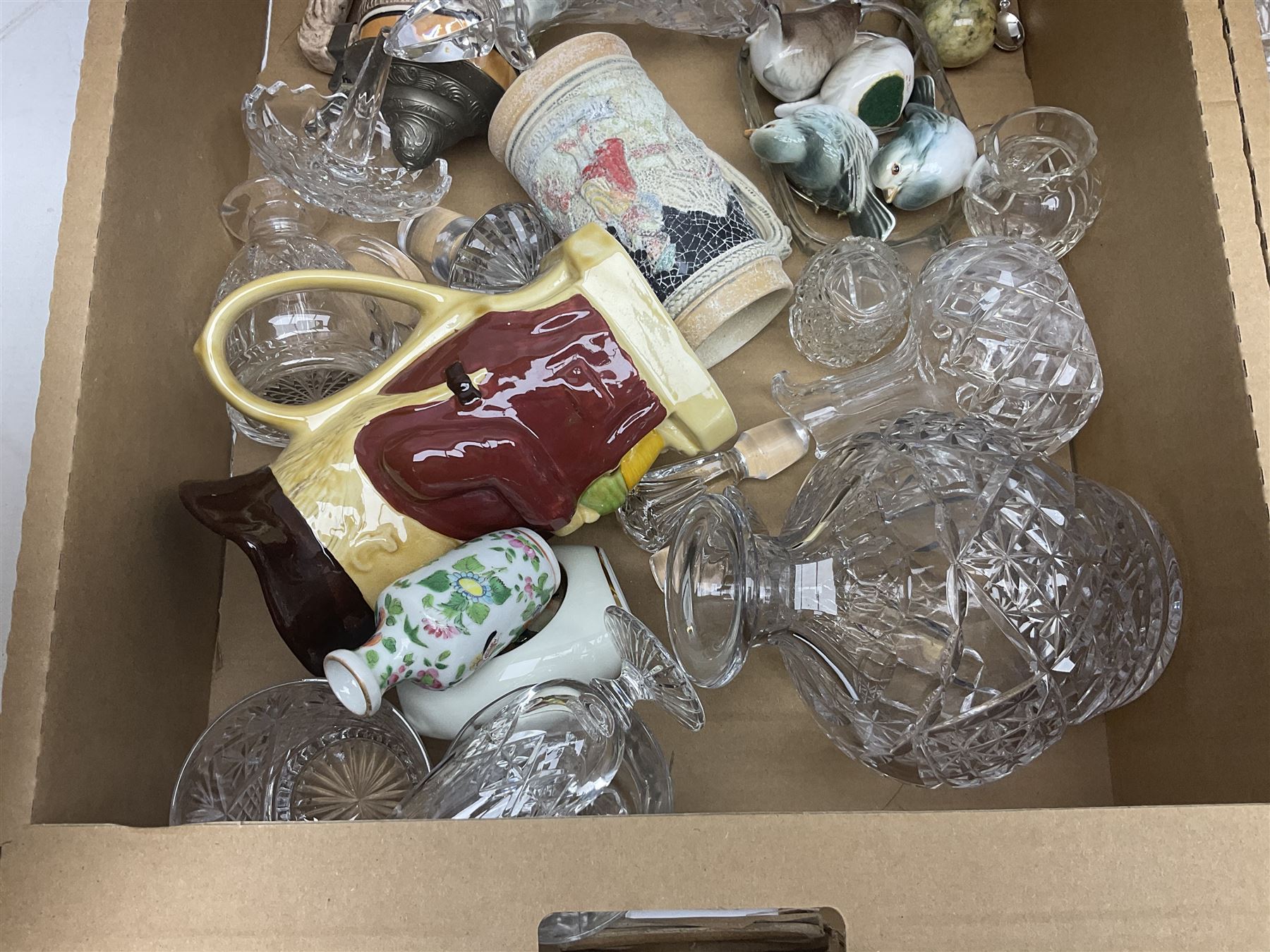 Caithness glass paperweight, together with other glassware, Zampiva figures and other collectables, in three boxes 