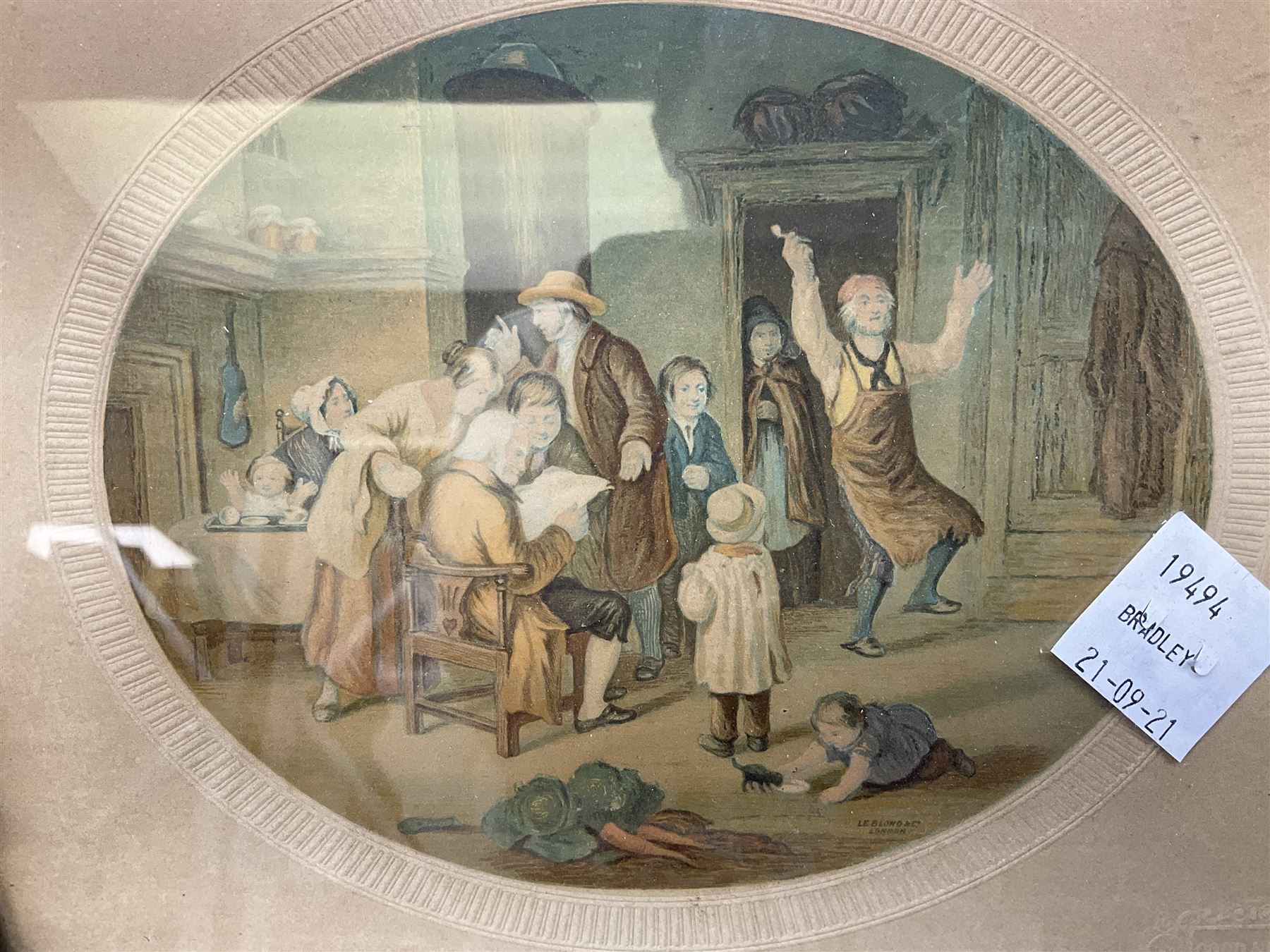 John Bullock (British 20th Century) 'North Yorkshire Beach', Gouache signed title verso, together with 19th Century colour print (2)