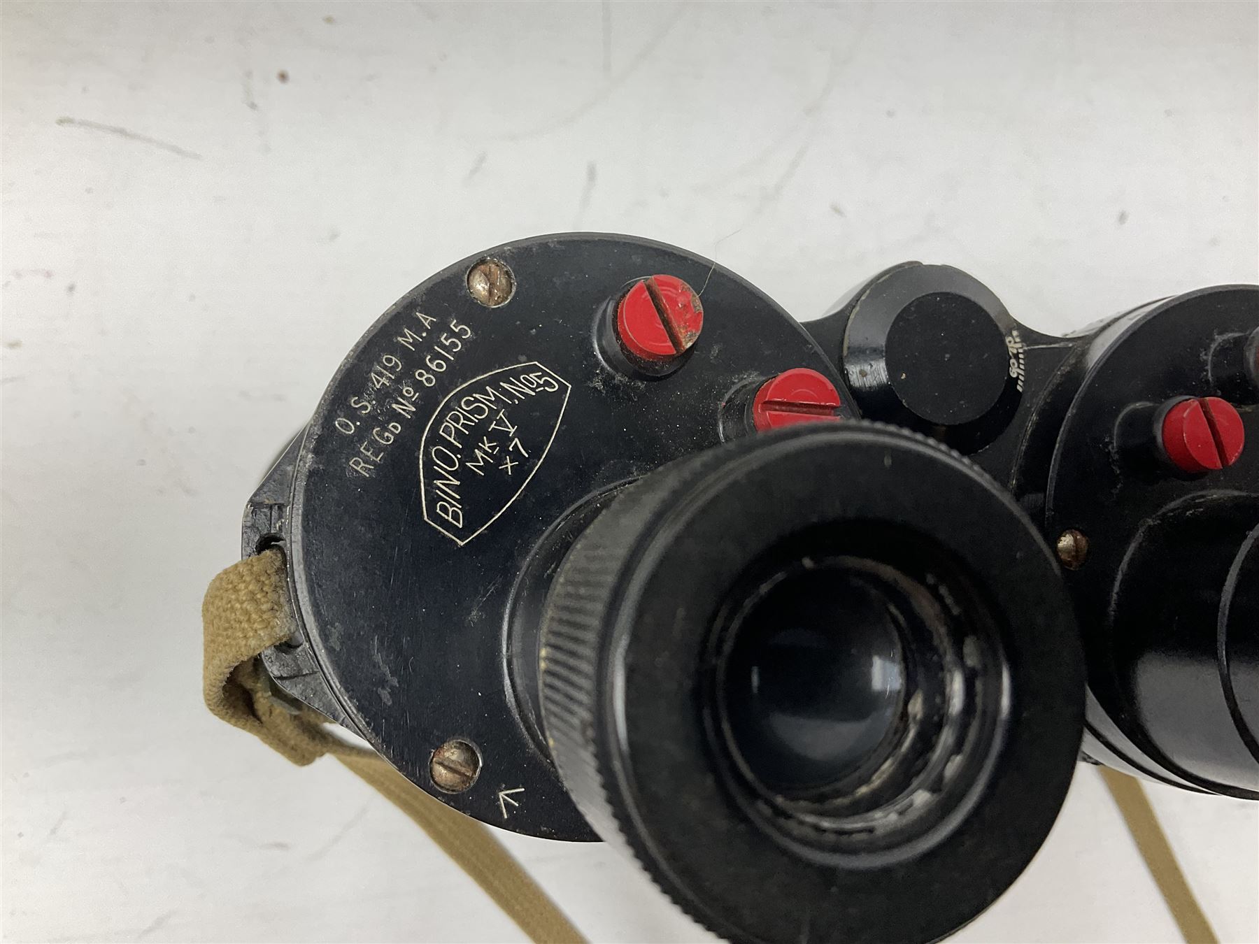 Pair of Bausch & Lomb U.S.A. 30mm binoculars and a pair of WWII period Bino Prism No.5 MKV 7X binoculars dated 1944 (2)