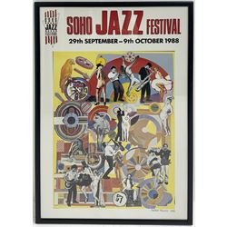 Sir Eduardo Paolozzi CBE RA (Scottish 1924-2005): 'Soho Jazz Festival 1988', exhibition poster 90cm x 61cm