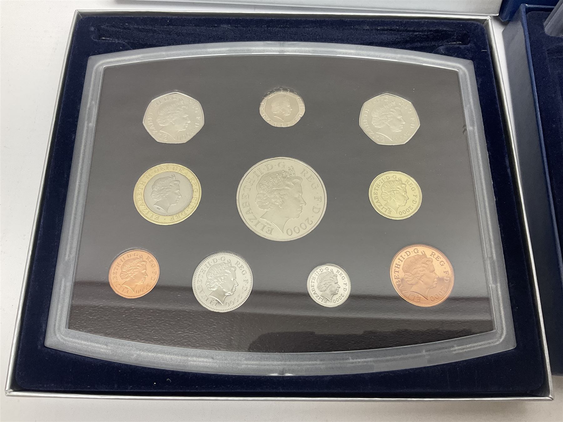 Four The Royal Mint United Kingdom proof coin collections, dated 2000, 2001, 2002 and 2003, all in display boxes with certificates