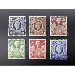 King George VI 1939-48 mint high values to one pound including ten shilling dark blue