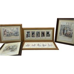 After Margaret Clarkson (British 1941-): 'Wash With Mother' 'Porridge Again' and 'Shoe Shine Boy', three limited edition colour prints signed and numbered together with two more framed prints after the artist each comprising of five limited edition signed colour prints max 28cm x 38cm (5)