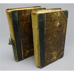  Young, Rev George: 'A History of Whitby and Streoneshalh Abbey, with a Statistical Survey of the Vicinity' to the Distance of Twenty-five miles, vols 1 and 2, pub Whitby 1817, with linen backed fold out map, fold out and other plates, half calf with marbled boards 2vols    