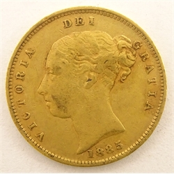 Queen Victoria 1885 gold half sovereign  