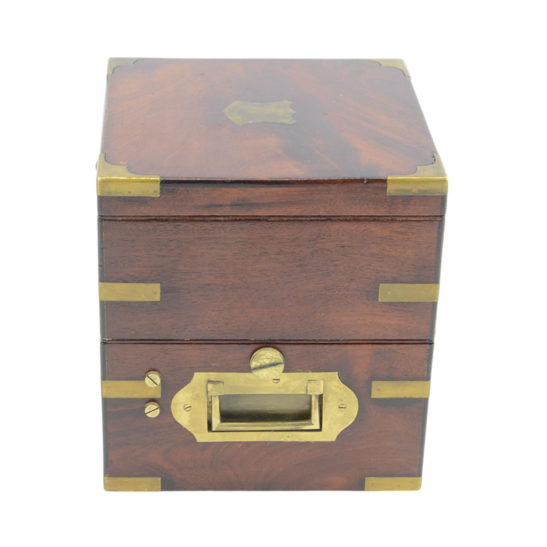Grant & Son of Carlisle- Fine late 19th century 56 hours (2-day) Marine Chronometer, c1880, in a lockable mahogany brass bound box numbered 5602, with a separate glazed viewing lid and decorative brass shield inset to the top, with a 3-1/2