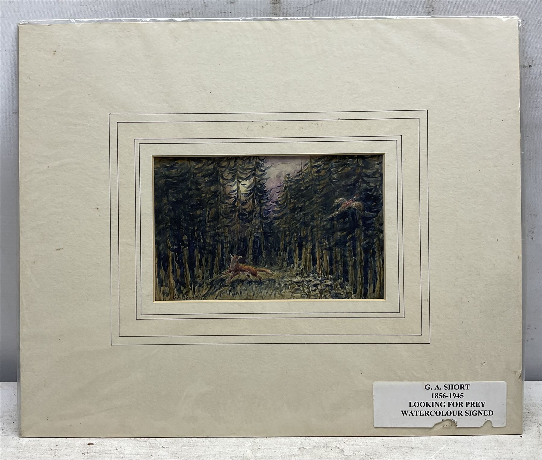 George Anderson Short (British 1856-1945): 'Looking for Prey', pair watercolours signed and dated '34 and '35, 11cm x 18cm (2)