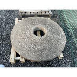 19th century circular mill stone, dome shaped - THIS LOT IS TO BE COLLECTED BY APPOINTMENT FROM DUGGLEBY STORAGE, GREAT HILL, EASTFIELD, SCARBOROUGH, YO11 3TX