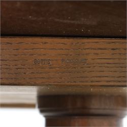 Gott's Pickering - Quality Georgian design rosewood twin pillar extending dining table, with additional leaf, oval form raised on turned columns with tripod legs on cast brass sockets and castors, complete with brass coupling forks, length 164cm without leaf