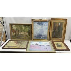 Large quantity of framed oils, prints etc, many in gilt frames