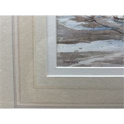 David C Bell (British 1950-): 'Staithes', two watercolours signed and titled, 22cm x 18cm and 17cm x 26cm (2)