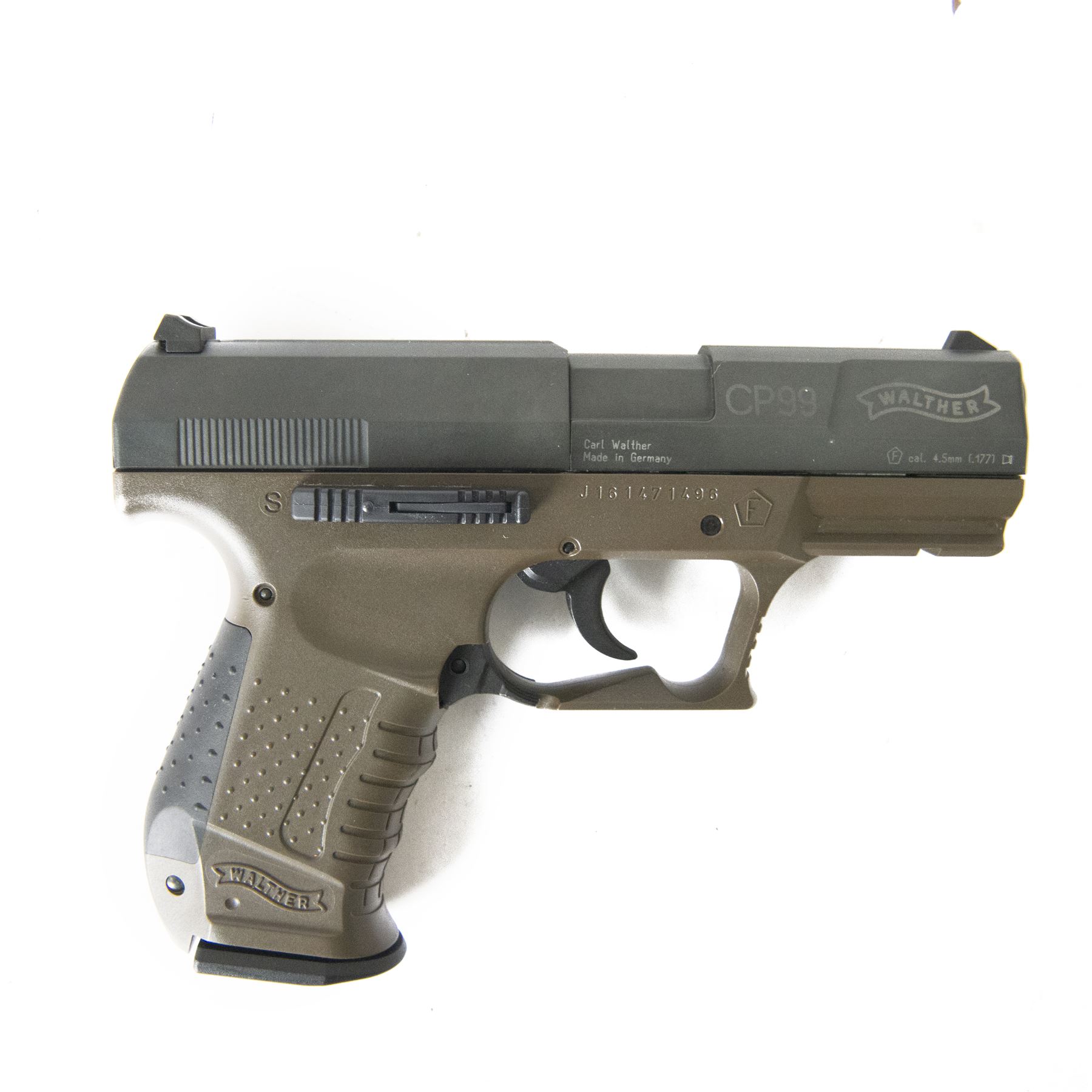 Walther CP99 air pistol,.177 calibre, serial no J161471496, with a hard-shell case  