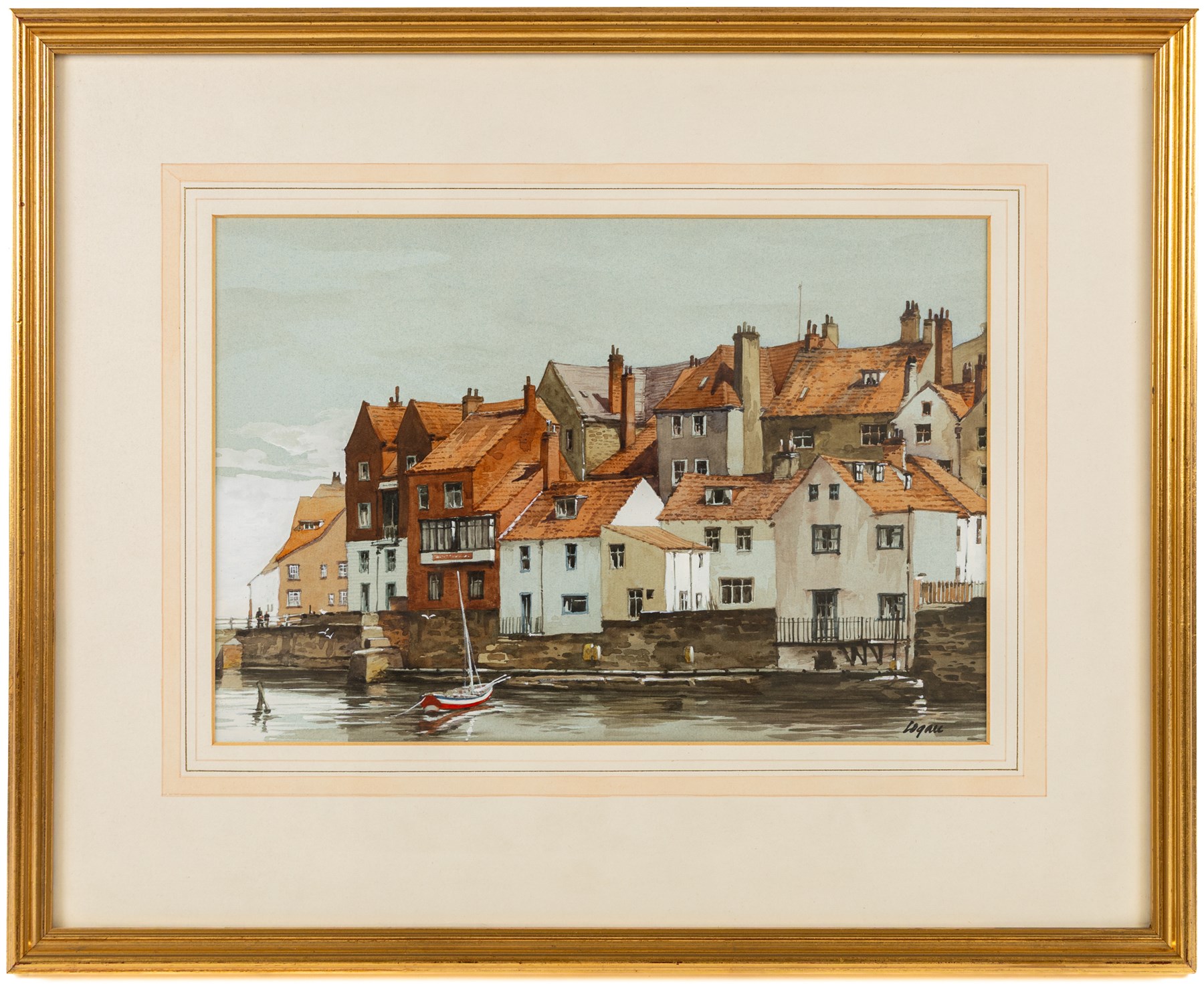 Terry Logan (British 1938-): 'Whitby Harbour II', watercolour signed, titled verso 23.5cm x 35cm