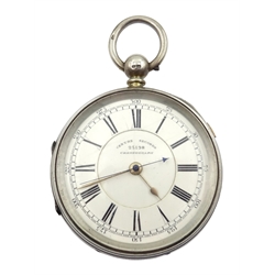  Victorian silver centre seconds chronograph pocket watch No. 23198, case by Alfred Gurney, Chester 1890  