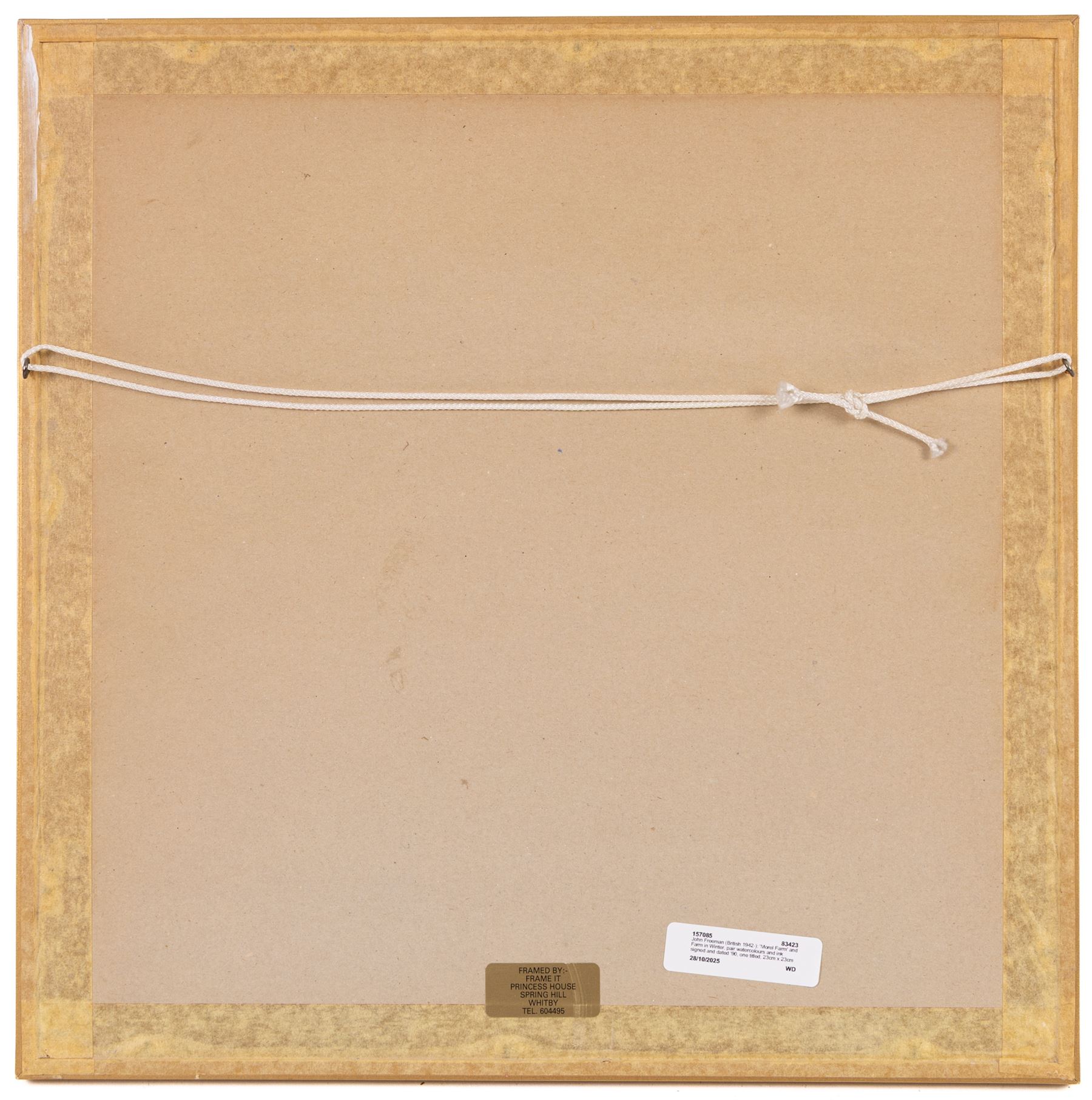 John Freeman (British 1942-): 'Morel Farm' and Farm in Winter, pair watercolours signed and dated '90, one titled, 23cm x 23cm (2)