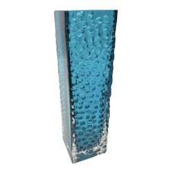 Whitefriars style vase with nailhead decoration in blue colourway H20cm