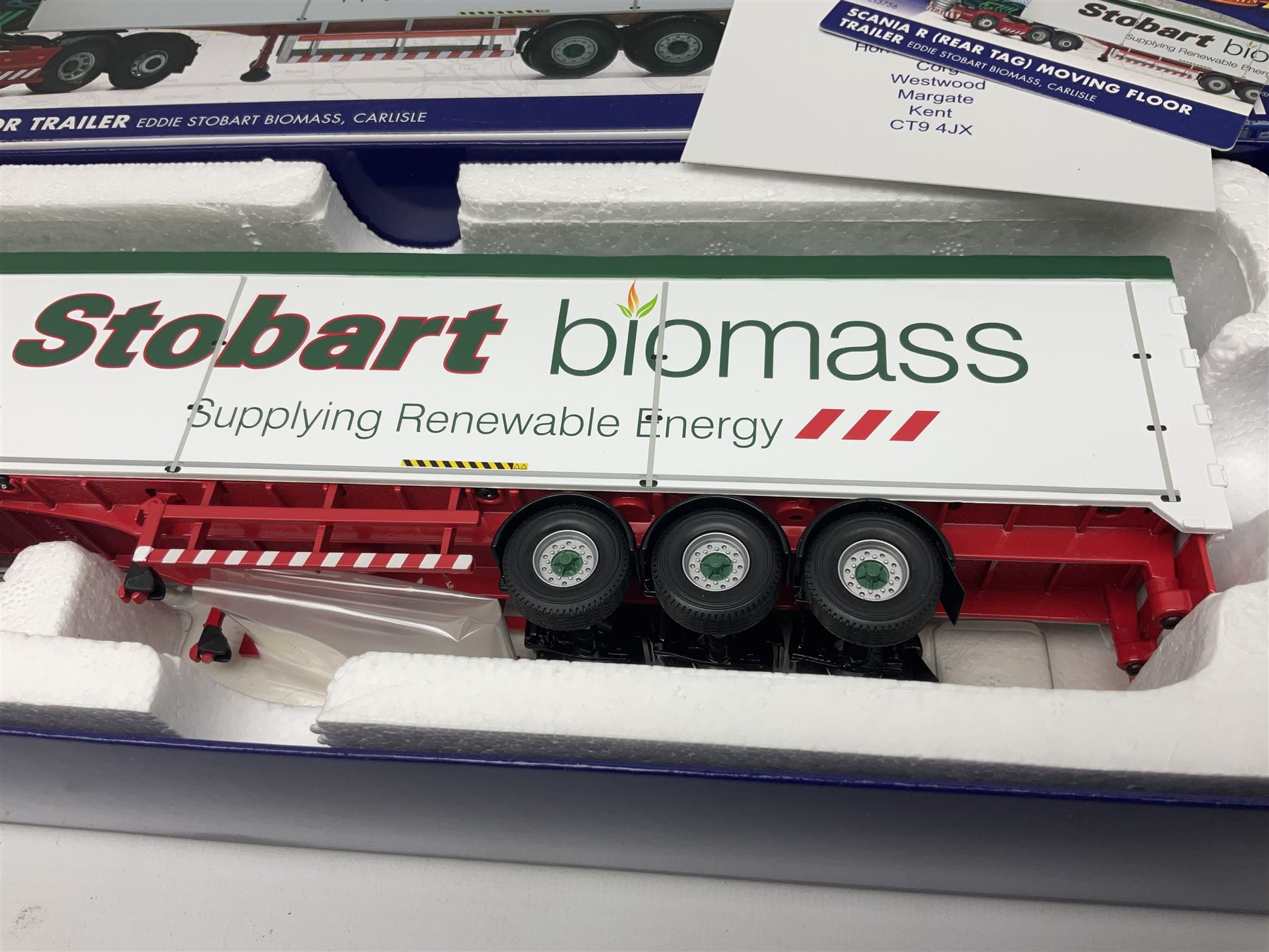 Corgi Eddie Stobart - two special edition Hauliers of Renown; CC13754 Scania R Facelift Box Step Frame Trailer and CC13756 Scania R (Rear Tag) Moving Floor Trailer; and limited edition Hauliers of Renown CC13747 Scania R (Face Lift) Super Curtainside Trailer; all boxed (3)