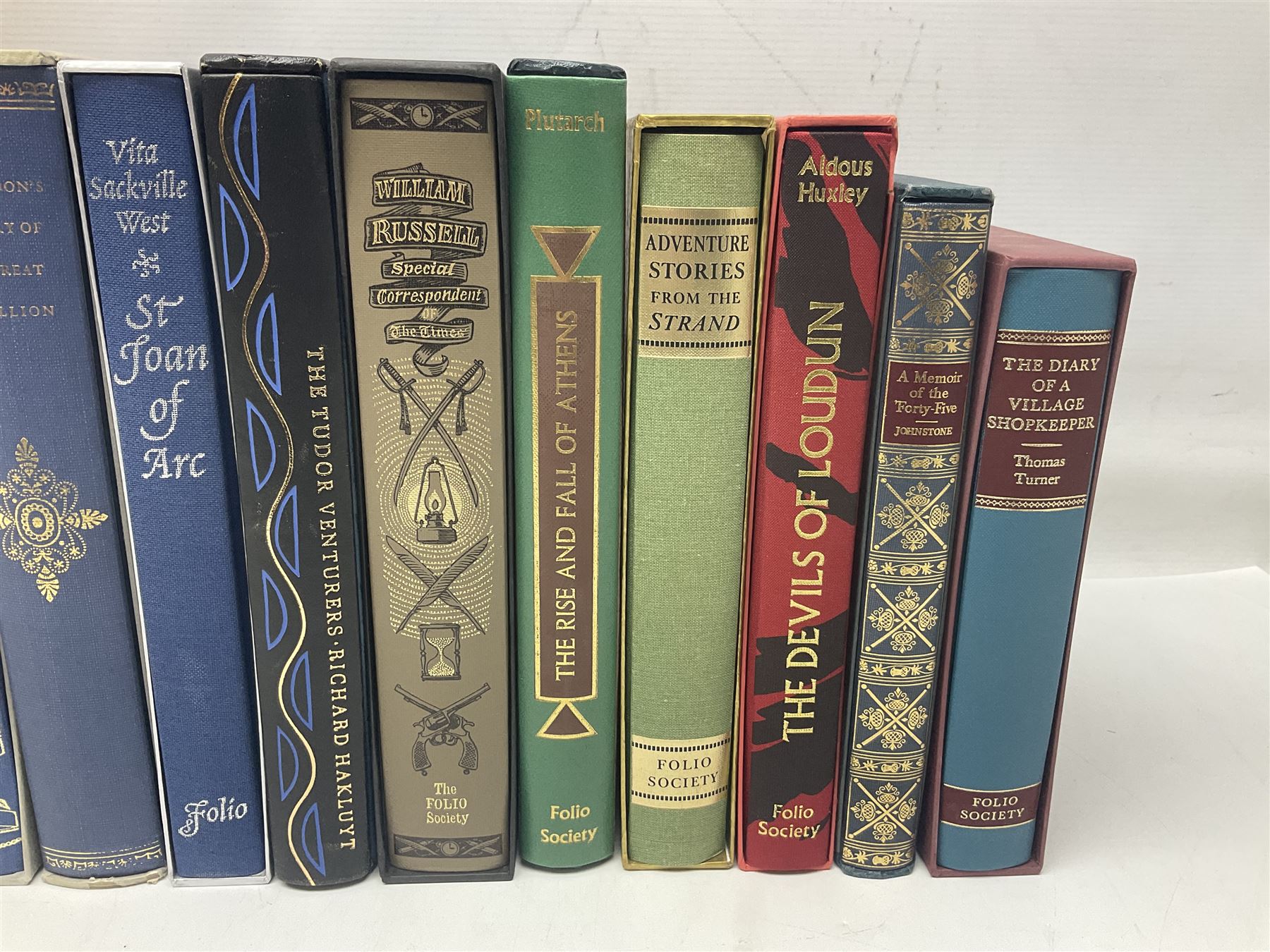 Folio Society - twenty-one volumes including Columbus on Himself, St Joan of Arc, The Devils of Loudun, The Rise and Fall of Athens, etc  
