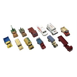 Dinky - twelve unboxed and playworn/repainted die-cast commercial vehicles including Hindle Smart Helecs, two Bedford tipper trucks, Dodge tipper truck, two Commer breakdown trucks, Brinks Armoured Car, Bedford Refuse wagon etc (12)