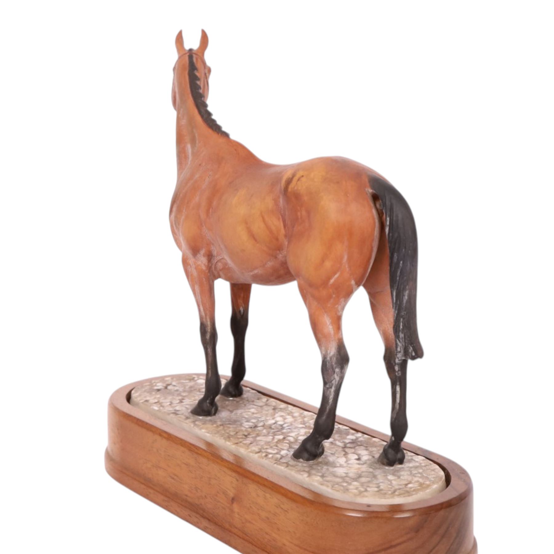 Royal Worcester equestrian figure Arkle, modelled by Doris Lindner, limited edition 489/500, with framed certificate, L26m 