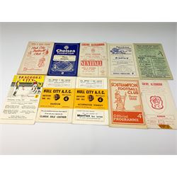 Fifteen 1950s and later football programmes including Accrington Stanley at Brentford 24th October 1959, Accrington Stanley at Hull City A.F.C. 20th September 1958, Barrow at Hull City A.F.C. 26th August 1957 etc