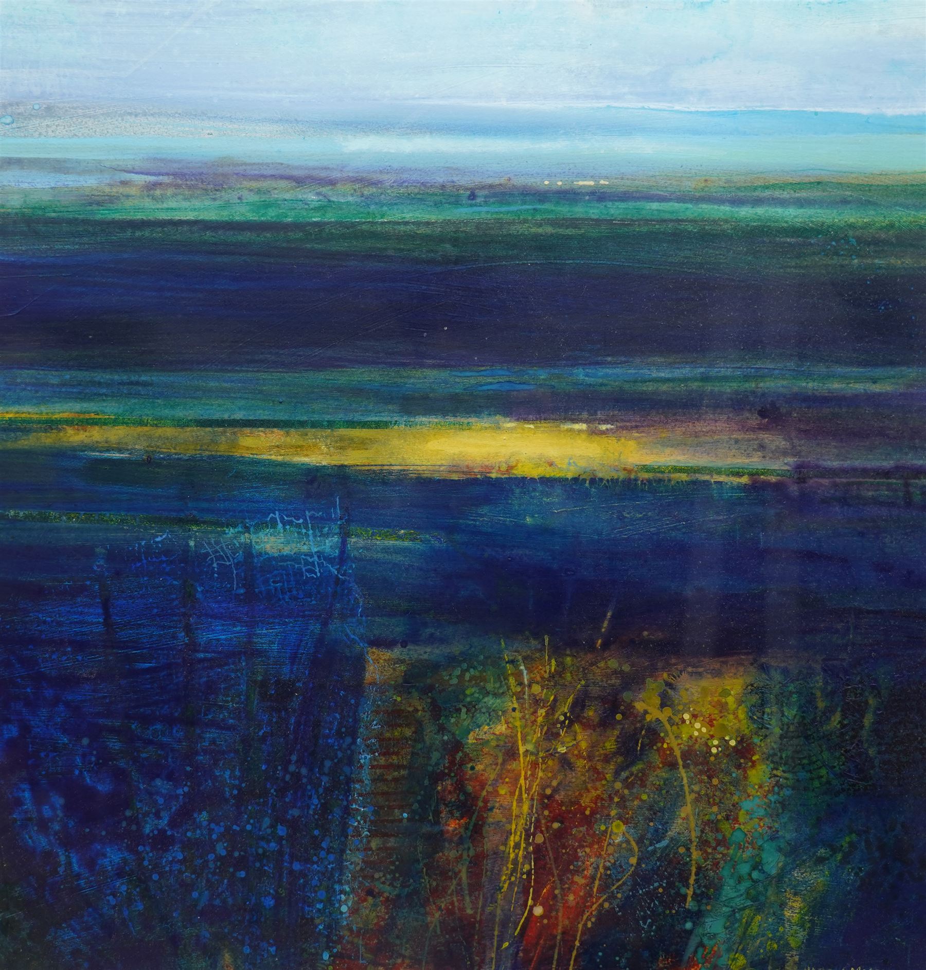 Harry McArdle (British 1941): 'Salt Marsh - North Norfolk', mixed media signed, inscribed on label verso 61cm x 58cm