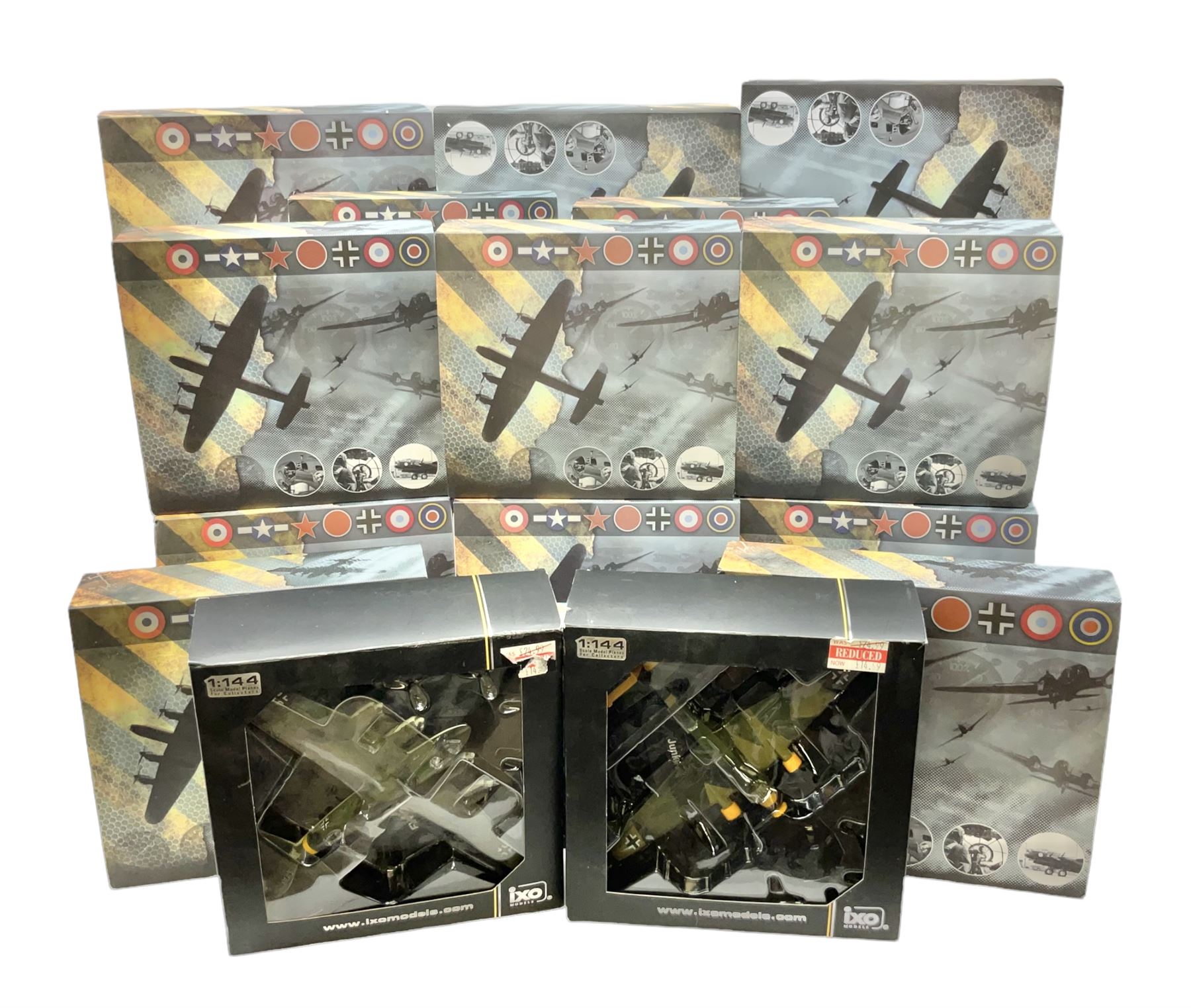 Nineteen Atlas Editions die-cast models of aircraft; to include Douglas Dakota C-47, Forke Wulf, Handley Page Halifax, De Havilland DH-98 Mosquito Mk.IV, etc and two others similar by IXO Models; all boxed (21)

