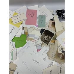 Collection of over 600 autographs on cards, clipped pieces, letters etc including William Gladstone, Lord North, Randolph Churchill, Hugh Dalton, Philip Noel-Baker, Philip Burne-Jones, Tiger Woods, Ben Hogan, Cindy Crawford, Viv Nicholson, Roddy Doyle, Diana Cooper, Woody Allen, Roy Orbison, Mary Wilson, Sammy Davis Jr., Clive Brook, Roger Quilter, Chay Blyth, Chris Bonington, John Lodge, Trevor Bayliss, Penelope Wilton, Tom O'Connor, Charles Aznavour, Alan Tichmarsh, Michael Ball, Thelma Barlow, Jack Brymer, Paul Badura-Skoda, John Lill, John Conteh, Charlotte Knollys, Arthur Godfrey, Eric Sykes, Queen Noor of Jordan, Victoria Gledenning, Madeleine Albright etc