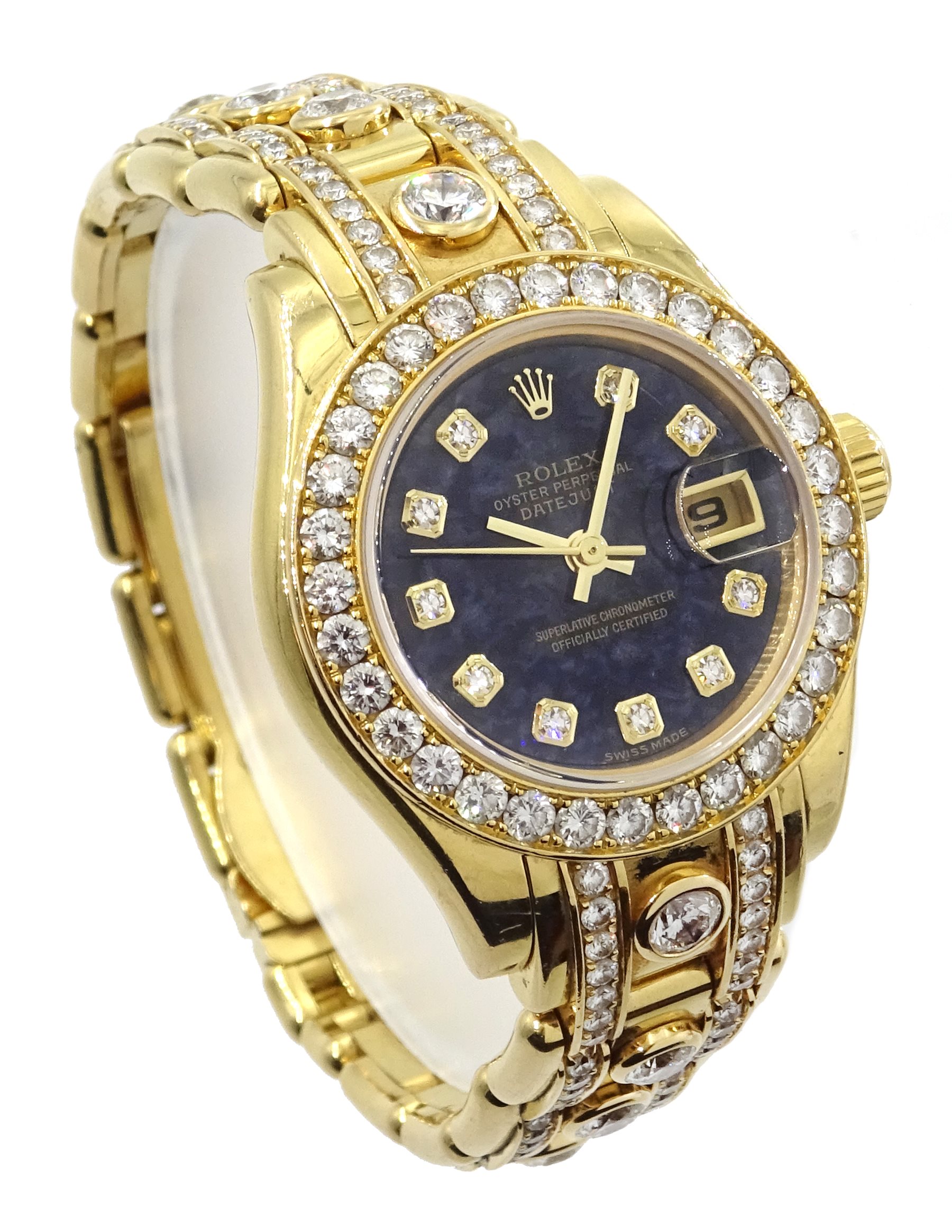 Rolex Oyster Perpetual Datejust Pearlmaster ladies 18ct gold diamond