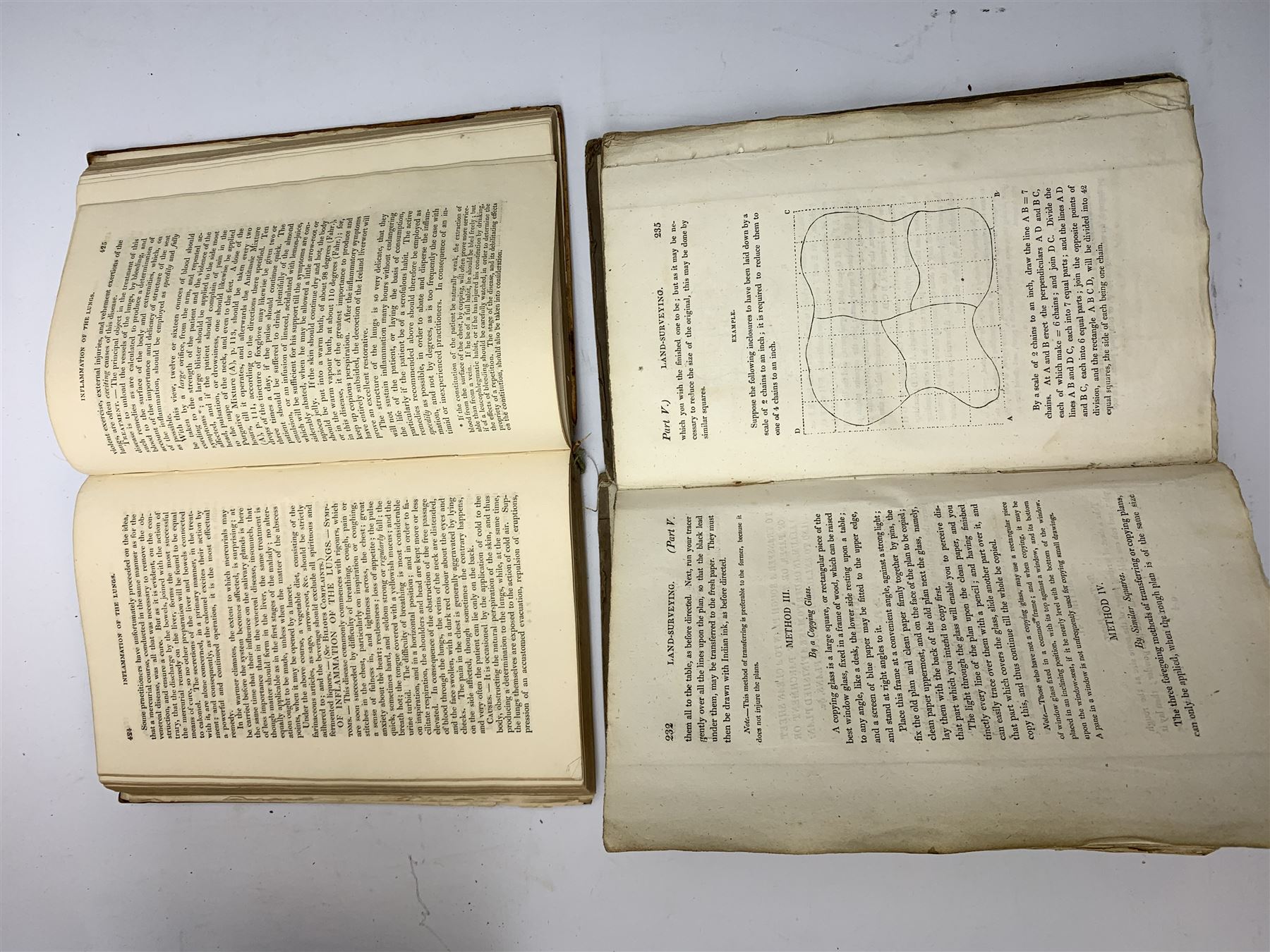 A Glossary of Terms Used in Grecian, Roman, Italian and Gothic Architecture. 1850 Fifth edition. Three volumes. Full calf binding; two 19th century books on Land Surveying by A. Nesbit and Thos. Holliday; Reece Richard: The Medical Guide. 1828; and Guthrie's Atlas for the Use of Schools 1831, with twenty-nine (ex thirty-one) hand coloured maps (7)
