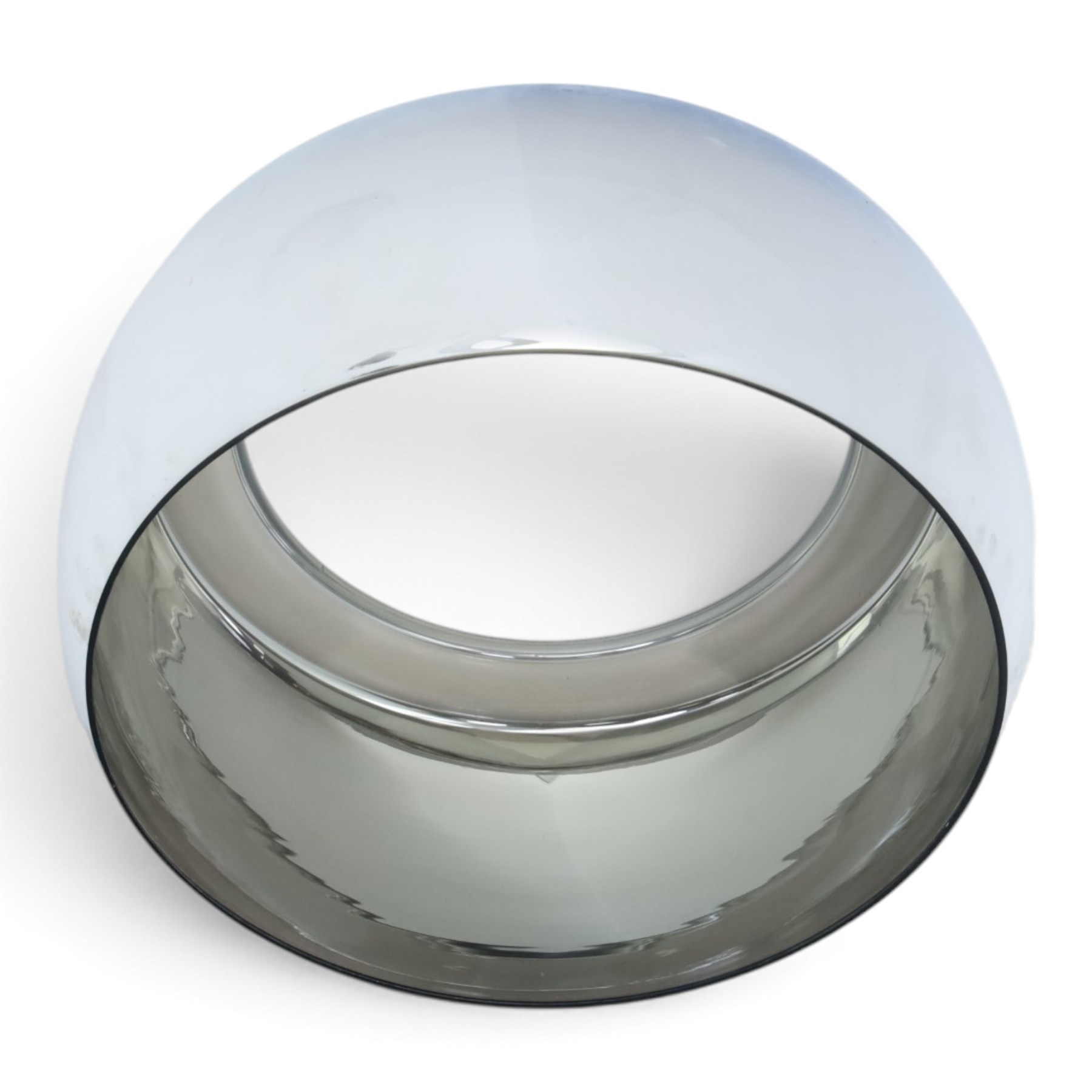 Schuller Valencia contemporary mirrored glass pendant ceiling light, with internal crystal-style droplet pendants
