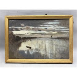 William Shackleton (Bradford 1872-1933): Frozen Lake, pastel on board signed 24cm x 36cm 